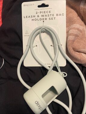Dexy Paws Light blue 2-Piece Leash & Waste Bag Holder Set